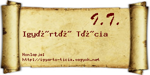 Igyártó Tícia névjegykártya